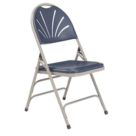 4 NPS 1100 Dark Blue Grey Double Hinge Folding Chairs