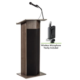 NPS Power Plus Ribbonwood Lecterns with Wireless Tie Clip and Lavalier Mic