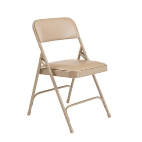 4 NPS 1200 French Beige Vinyl Folding Chairs