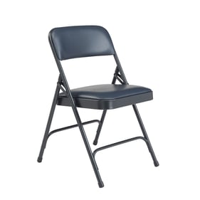 4 NPS 1200 Dark Midnight Blue Vinyl Folding Chairs