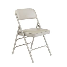 4 NPS 1300 Warm Grey Vinyl Triple Brace Folding Chairs