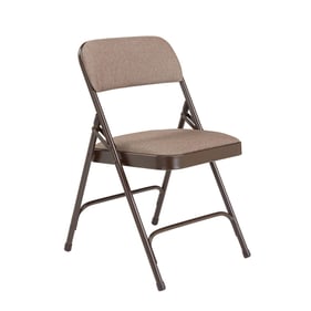 4 NPS 2200 Russet Walnut Brown Fabric Folding Chairs