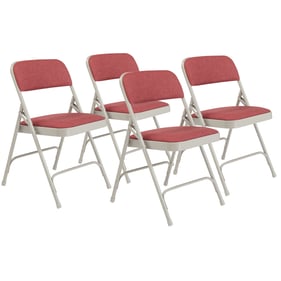 4 NPS 2200 Majestic Cabernet Fabric Grey Folding Chairs