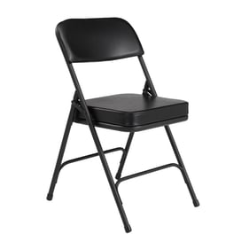 2 NPS 3200 Black Vinyl Double Hinge Folding Chairs