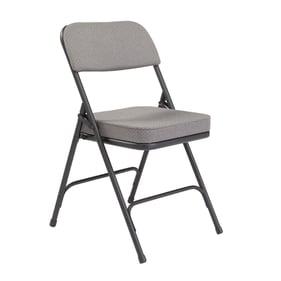 2 NPS 3200 Black Charcoal Grey Fabric Folding Chairs