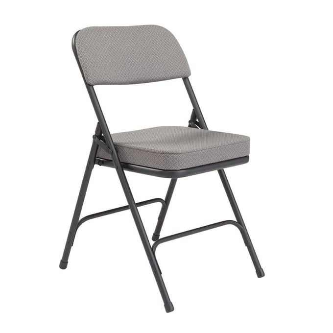 2 NPS 3200 Black Charcoal Grey Fabric Folding Chairs NPS-3212