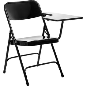 2 NPS 5200 Black Metal Left Arm Folding Chairs