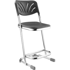 NPS 6600 Chrome Black 22 Inch Elephant Z Stool with Backrest