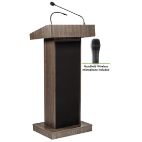 NPS Orator Ribbonwood Oklahoma Sound Lectern with Wireless Handheld Mic