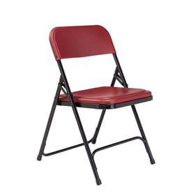 4 NPS 800 Burgundy Black Plastic Metal Folding Chairs