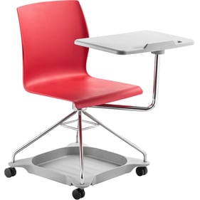 NPS Go Chrome Red Polypropylene Mobile Tablet Chair