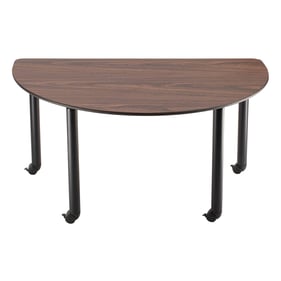 NPS IT Walnut Black Steel Semi Circle Innovator Table