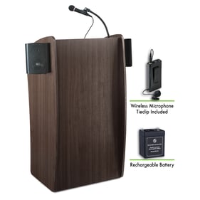 NPS Vision Sound Lectern with Rechargeable Battery and Wireless Tie Clip La...