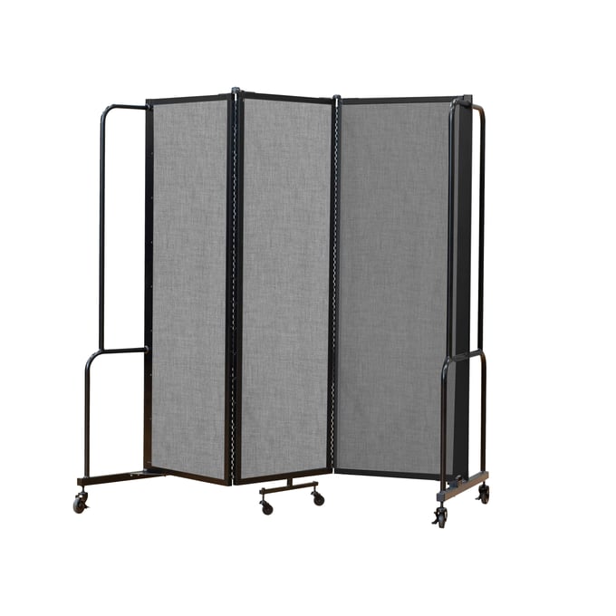 NPS ROBO Grey Black Steel 3 Sectionals Room Divider NPS-RDB6-3PT02