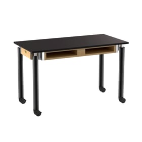 NPS Signature Black Lab Table with Book Compartments and Casters - 24x48