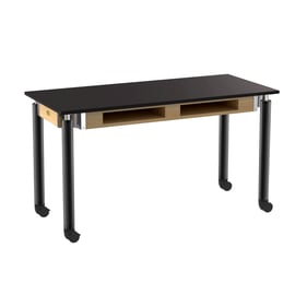 NPS Signature Black Lab Table with Book Compartments and Casters -24x54