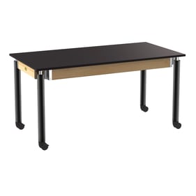 NPS Signature Black Resistant Top Lab Table with Casters - 30x60