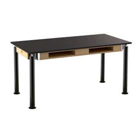 NPS Signature Black Resistant Top Science Lab Table with Book Compartments ...