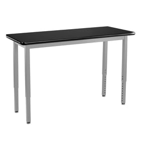 NPS HDT 8 Black HPL Top Gray Steel Adjustable Height Table - 18x60