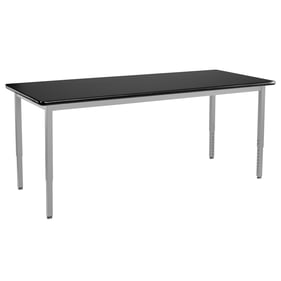 NPS HDT 8 Black HPL Top Gray Steel Adjustable Height Table - 24x72