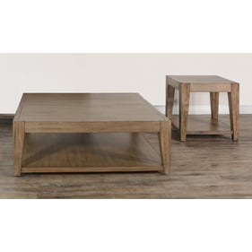 Purity Craft Eudora Natural Buckskin 3pc Coffee Table Set