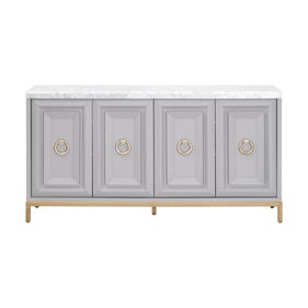 Essentials For Living Azure Dove Gray White Carrera Media Sideboard