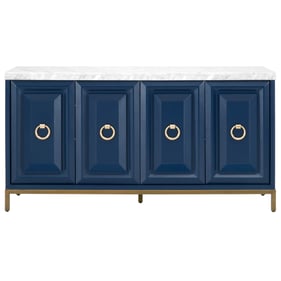 Essentials For Living Azure Navy Blue White Carrera Media Sideboard