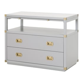 Essentials For Living Bradley Dove Gray Brushed Gold 2 Drawers Night Stand