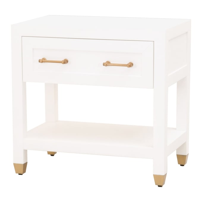 Essentials For Living Stella Matte White Night Stand OEF-6134-WHT-BBRS