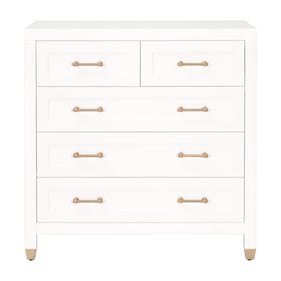 Essentials For Living Stella Matte White 5 Drawers High Chest