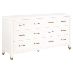 Essentials For Living Stella Matte White 6 Drawers Double Dresser