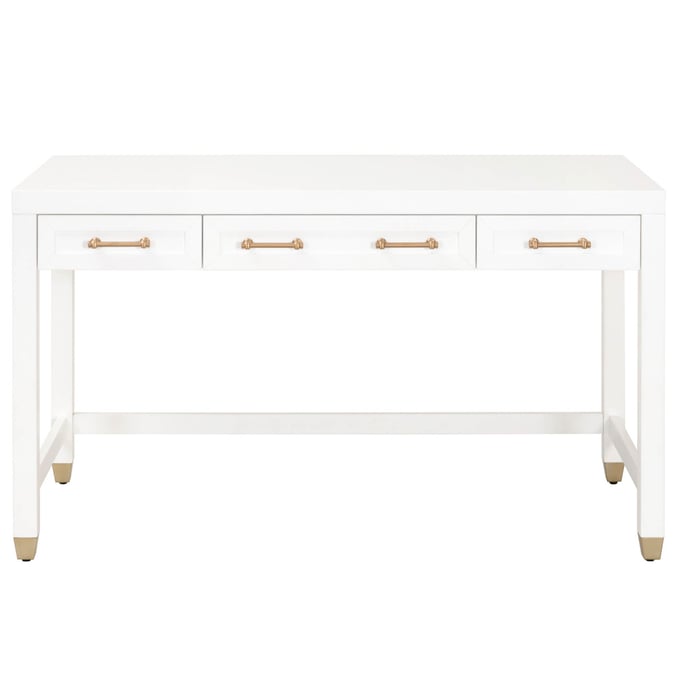 Essentials For Living Stella Matte White Wood Desk OEF-6137-WHT-BBRS