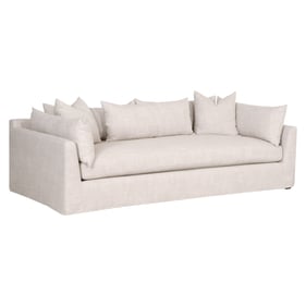 Essentials For Living Haven Bisque Espresso Lounge Slipcover Sofa