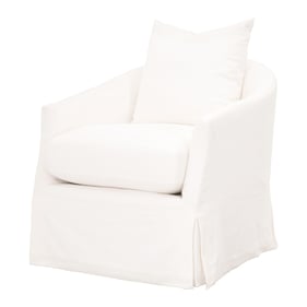 Essentials For Living Faye Cream Crepe Slipcover Swivel Club Chair