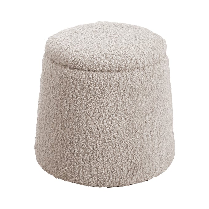 Olliix Chapel Hill Tara Beige Round Storage Ottoman OLIX-CH101-0055