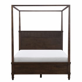 Olliix Martha Stewart Kenna Dark Coffee Queen Canopy Bed