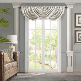 Olliix Croscill Classics Avignon White Single Waterfall Valance - 46 x 38