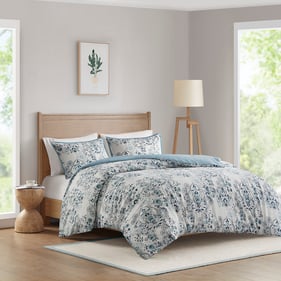 Olliix Madison Park Brielle Blue Full Queen 3pc Duvet Cover Set