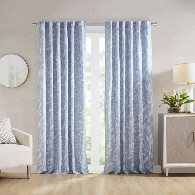 Olliix Croscill Home Winslow Blue Floral Single Curtain Panel - 84 x 52 OLIX-CHM40-0024