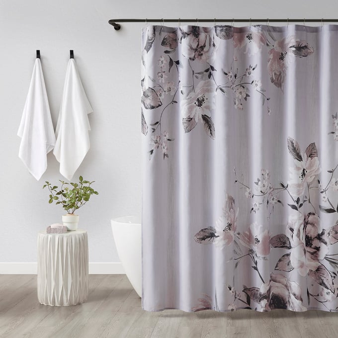 Olliix Madison Park Neko Lilac Floral Shower Curtain OLIX-MP70-8327