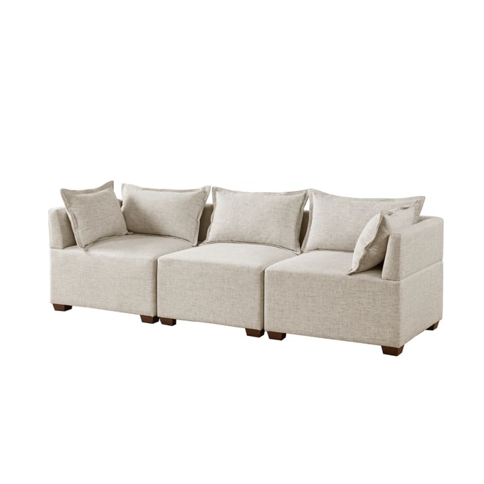 Olliix INK IVY Molly Linen 3pc Modular Sofa OLIX-II100-0560