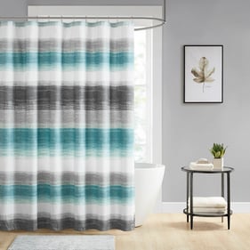 Olliix Madison Park Essentials Saben Aqua Grey Curtain