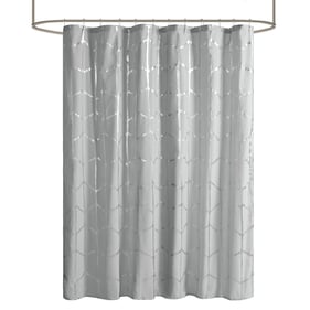 Olliix Intelligent Design Raina Grey Silver Shower Curtain