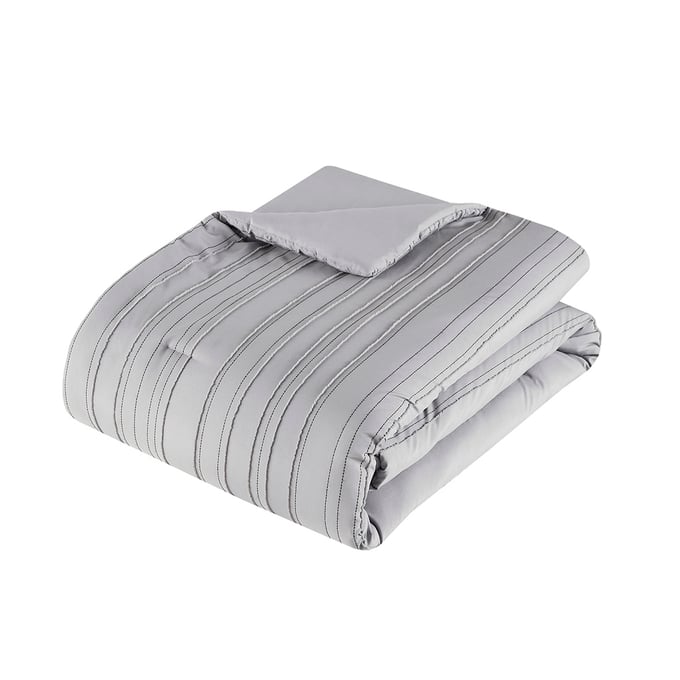 Olliix Intelligent Design Oliver Gray Twin Twin XL Comforter Set with Throw Pillow OLIX-ID10-2300