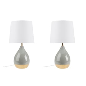 2 Olliix 510 Design Liora Sage Green Gold Ceramic Table Lamps