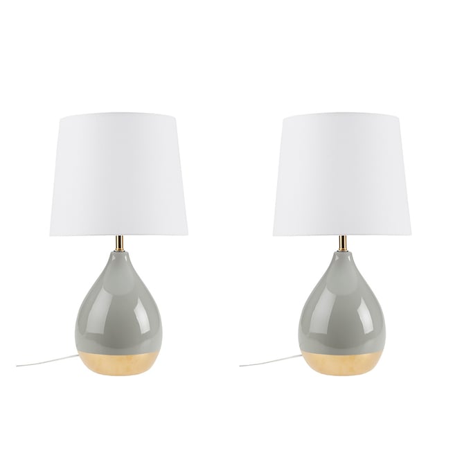 2 Olliix 510 Design Liora Sage Green Gold Ceramic Table Lamps OLIX-5DS153-0047