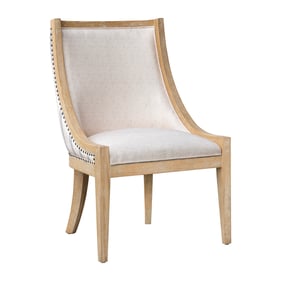 Olliix Martha Stewart Elmcrest Beige Dining Chair With Nailhead Trim