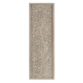 Olliix Madison Park Laurel Branches Natural Laser Cut Tree Framed Panel Wal...