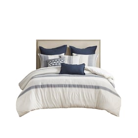 Olliix Madison Park Signature Murphy Blue Full Queen Comforter Set