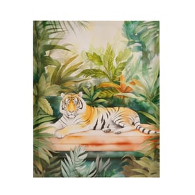 Olliix Madison Park Jungle Feline Green Tiger Canvas Wall Art